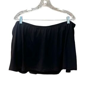 NWT 24th & Ocean Womans Swimsuit Skirt - Tankini Bottom Black 22W